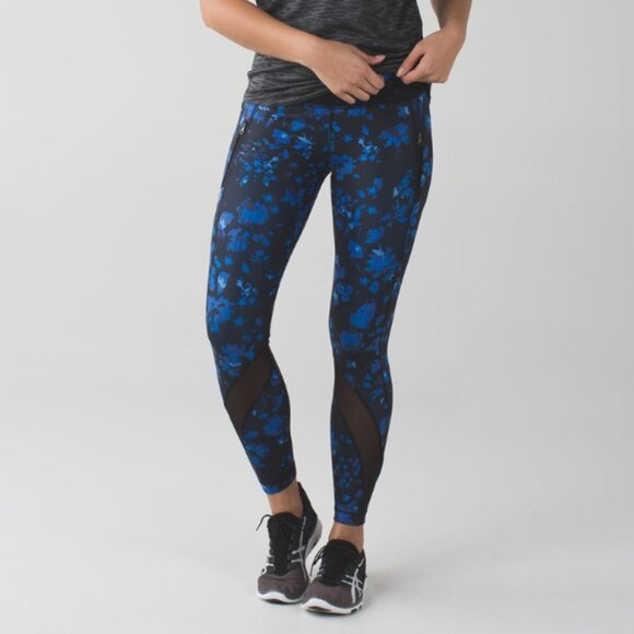 Lululemon Inspire Tight II *Full-On Luxtreme (Mesh) in Blue/Black - Size 6 - Picture 1 of 9